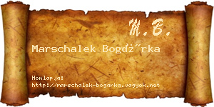 Marschalek Bogárka névjegykártya